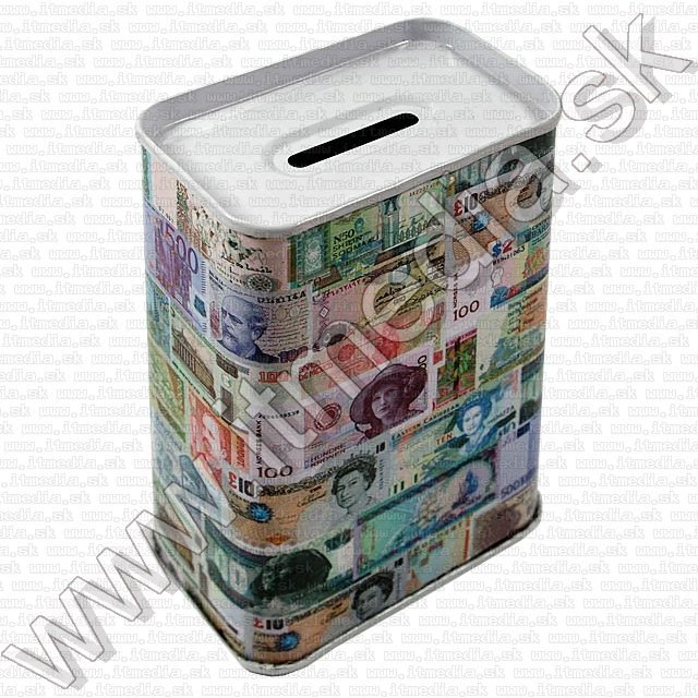 Image of Metal Money Box *medium* 11 cm Type 4 *Money mix* (IT8477)